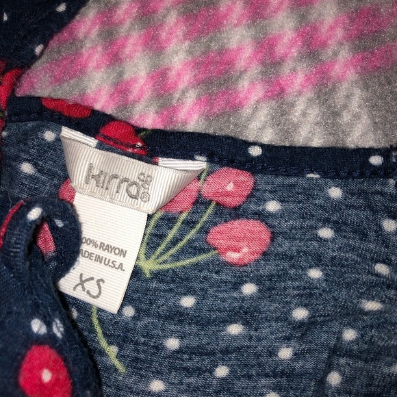 🍒 Kirra Navy Cherry Print Peplum Top - Picture 5 of 10